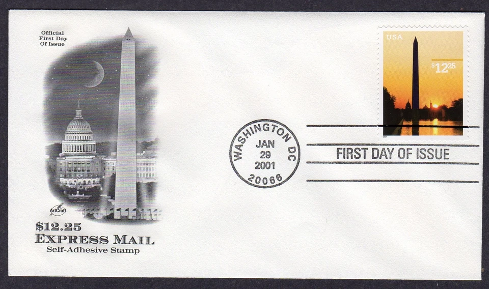 2001 $12.25 Washington Monument Express Mail (Scott 3473) - Artcraft FDC TB793 - Image 1 of 1