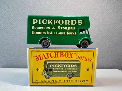火柴盒 Lesney # 46 PICKFORDS REMOVAL VAN *罕见银色塑料车轮* — 第 1/4 张图片