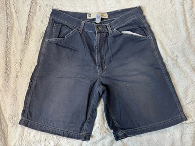 复古间隙短裤男式 36 蓝色太阳褪色木匠宽松滑板垃圾 Y2K — 第 1/4 张图片