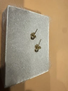 Runde Ohrstecker 14 Karat Gold poliert 3 mm - Bild 1 von 2