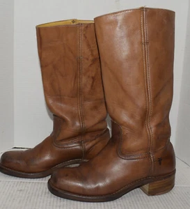 De Colección Frye CAMPUS 14L EE. UU. Cuero Tostado Botas Altas Montar Hasta la Rodilla Para Mujer Talla 9.5 - Imagen 1 de 8