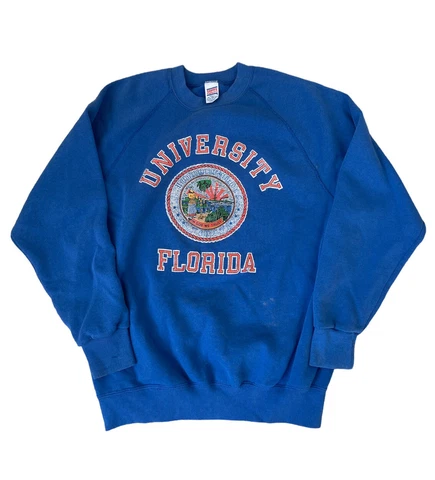 University Of Florida Sweater Adult XL Blue Pullover Vintage Soffe HAS STAINS Cover