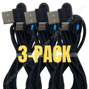3-Pack 3Ft 6Ft 90 Degree Right USB Type C Cable Fast Charger Cord For Samsung LG - Picture 1 of 10