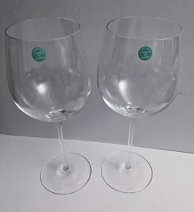 Vintage Tiffany & Co All Purpose Crystal Wine 12 oz. Glass 7.25 X 3” Set Of 2 - Picture 1 of 3