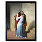 Hayez The Kiss Romantic Vintage Painting Art Print Framed 12x16
