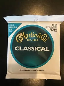Martin Silverplated Classical Guitar Strings 28-43 High Tension Plain End - M120 - Picture 1 of 2