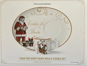 Williams Sonoma Twas the Night Before Christmas Juego de Leche y Galletas ¡Nuevo en Caja! - Imagen 1 de 7
