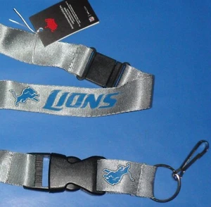 NFL DETROIT LIONS LANYARD OFFICIALLY LICENSED NEW Detachable Key Ring Ripaway - Picture 1 of 3