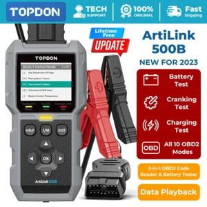 TOPDON AL500B 2-in-1 OBD2 Scanner Car Diagnostic Tool and 12V Battery Tester - Picture 1 of 9