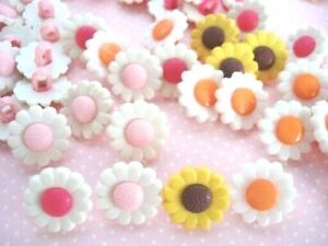 30 Cute Daisy Flower Kids Sewing Button Shank/Plastic/Craft/Trim/Girl Sb70-Mix