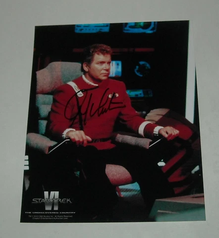 WILLIAM SHATNER HAND SIGNED AUTOGRAPHED STAR TREK VI KIRK on BRIDGE COLOR PHOTO Cover