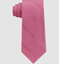 Mens Tommy Hilfiger Textured Woven Stripe 100 Silk Pink Neck Tie Necktie