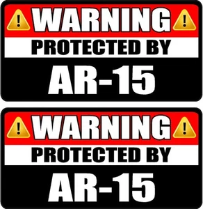 2 - 3" AR-15 AR 15 Protected by Decal SET Gun Warning Security Sticker WS3 - Imagen 1 de 1