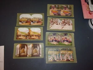 antique stereoscope cards view finder 7 cards 1 lot FREE SHIPPING - Picture 1 of 12