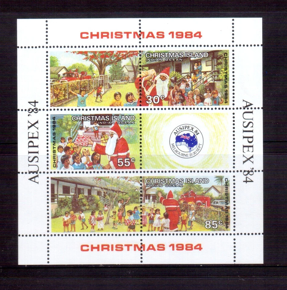 CHRISTMAS IS 1984 Рождественский мини лист MUH - Изображение 1 из 1