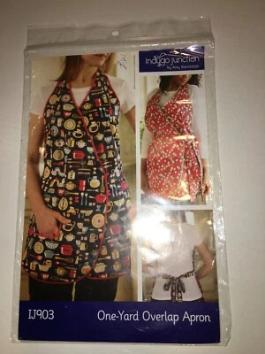 womens uncut SEWING PATTERN 1 yard overlap apron kitchen crafts INDYGO JUNCTION - Image 1 of 3