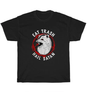 Eat Trash Hail Satan Satanic Occult Pentagram Possum T-Shirt Unisex Tee Gift NEW - Picture 1 of 4