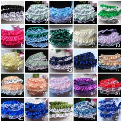 Ruffle Lace Trim 1"  price per yard/ select color - Image 1 of 2