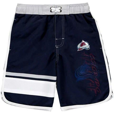 COLORADO AVALANCHE Youth Swim Suit Size XL 18 Trunks Color Block Pockets New Cover