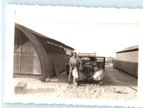 Vintage Photo 1940s, Antique car on WW2 US Navy Base , 3.5 x 2.5 - Picture 1 of 2