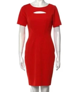 ZAC Zac Posen ❤️Size M/ US 6 Women's Red Crew Neck Mini Dress - Picture 1 of 3