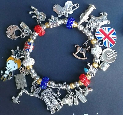 Pulsera British Royal Baby European Charm ¡ÚNICA EN SU CLASE! 💘Familia Real Británica Nuevo en Caja Foto 1 de 4