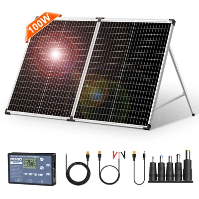 Dokio Solarpanel 100W 150W 200W 12v Faltbar Tragbare Kit für Camping Wohnmobil