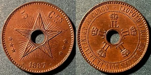 Congo Free State 1887 5 Centimes - Léopold II KM-2 175K minted UNC #25 - Picture 1 of 1