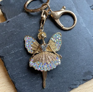 Schlüsselanhänger Tänzerin Ballerina Engel mit Glitzersteinen NEU Geschenkidee - Bild 1 von 3