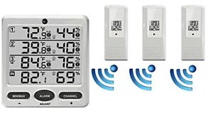 Thermometer Hygrometer Wireless New 3 Remote Sensors Indoor Outdoor Weathervanes