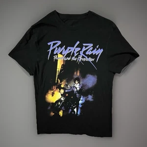 Prince Purple Rain Graphic Print T-Shirt Gr. M Baumwolle schwarz/lila Tee - Bild 1 von 8