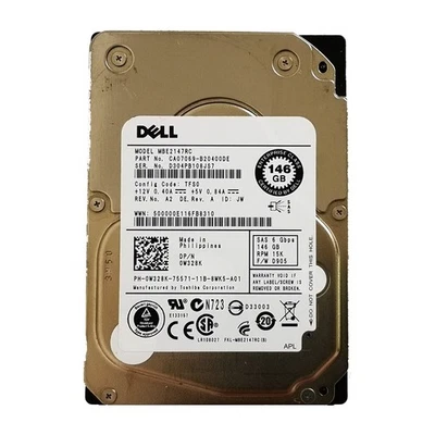 Dell W328K 0W328K MBE2147RC 146GB 15K RPM 6Gb/s 2.5" SAS SERVER HDD Hard Drive - Image 1 of 3