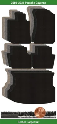 Juego de alfombrillas bereber personalizadas para Porsche Cayenne 2006-2026 (5 piezas) #120A Foto 1 de 4