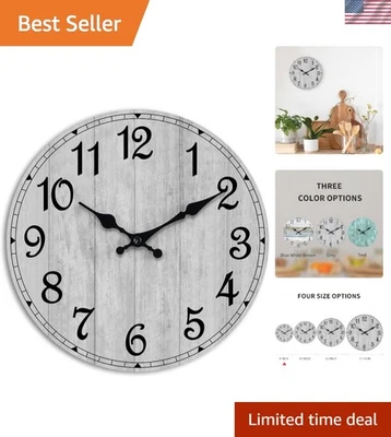 Antiguo Reloj de Pared de Madera Gris - Reloj Decorativo Silencioso, Sin Marcas 8 Pulgadas Foto 1 de 4