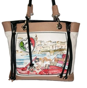 BRIGHTON FASHIONISTA TOM CLANCY'S ART LOREN AMORE ROMA COUTURE ITALY LARGE TOTE - Picture 1 of 21