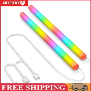 2 Stück Soft Tube ARGB Westen Silikon leuchtende Hülle Aura Sync für Computergeh - Afbeelding 1 van 12