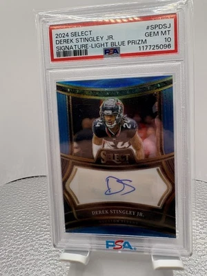 2024 Panini Select Derek Stingley Jr Auto Light Blue PSA 10 /49 Texans - Image 1 of 2