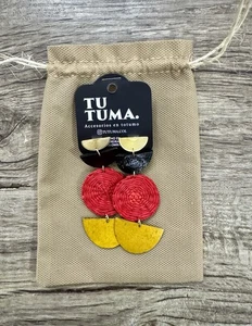 Orecchini albero TU TUMA fatti a mano Totumo (Calabash) made in Colombia - Foto 1 di 1