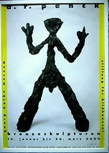A.R.PENCK Bronceskulpturen HAND-SIGNIERT Berlin 2000, 84x60cm, signed, RAHMEN - Bild 1 von 8