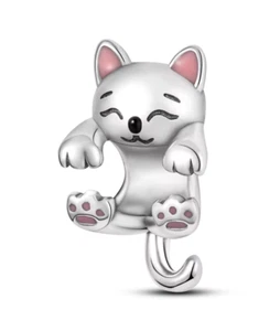 Charm Anhänger für Pandora Armband 925 Silber Katze Haustier Love Liebe Herz Fra - Bild 1 von 1