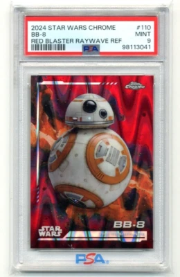 2024 Topps Star Wars Chrome #110 BB-8 Red Blaster Raywave Refractor PSA 9 - Image 1 of 2