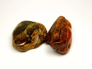 Konvolut 2 Baltische Bernsteine 45gr. Multicolor Natural Original Poliert 6722 - Bild 1 von 6