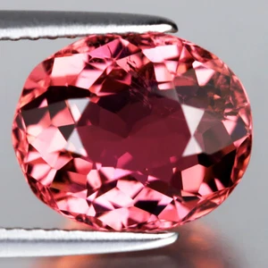 Piedra preciosa de turmalina rosa Mozambique corte ovalado incomparable de 4,06 quilates (11 x 9 mm) - Imagen 1 de 2