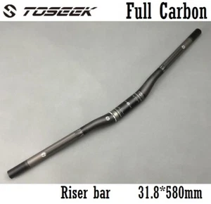 Carbon 3K MTB Bicycle Road fixie Bike Riser bar Cycling Handlebar 31.8*580m Gray - Picture 1 of 12