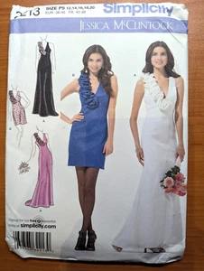 Simplicity 2213 Sz P5 12-20 Misses Evening Dress Wedding Formal w Ruffles Uncut - Picture 1 of 3