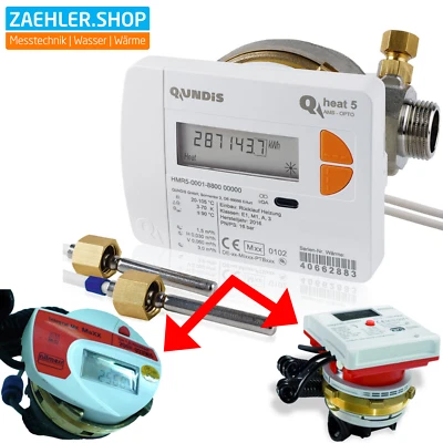 Wärmezähler Wärmemengenzähler Allmess A34 2x Ø 6,0mm QUNDIS Qheat 2025 Qp 1,5 A1