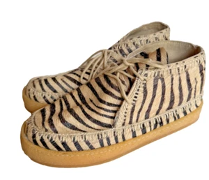 FP Laidback London Shenje lace up Zebra Print booties Sz 38/US Sz 7 - Picture 1 of 15