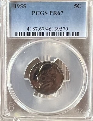 1955 Jefferson Proof Nickel PCGS PR67!  - Image 1 of 4