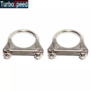 1Pairs Universal 2" stainless steel U-Bolt Uclamp Saddle Muffler Exhaust Clamp - Picture 1 of 7