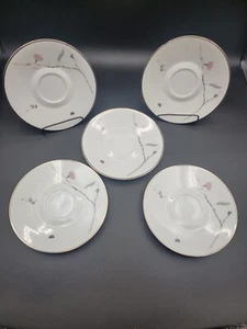 Set of 5 Rosenthal Saucers for Footed Cup Continental Japanese Quince Platinum  - Picture 1 of 3